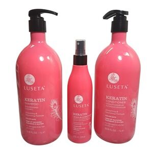 Set/3 Luseta Keratin Smooth Shampoo/Conditioner/Leave In Conditioner Nourishing
